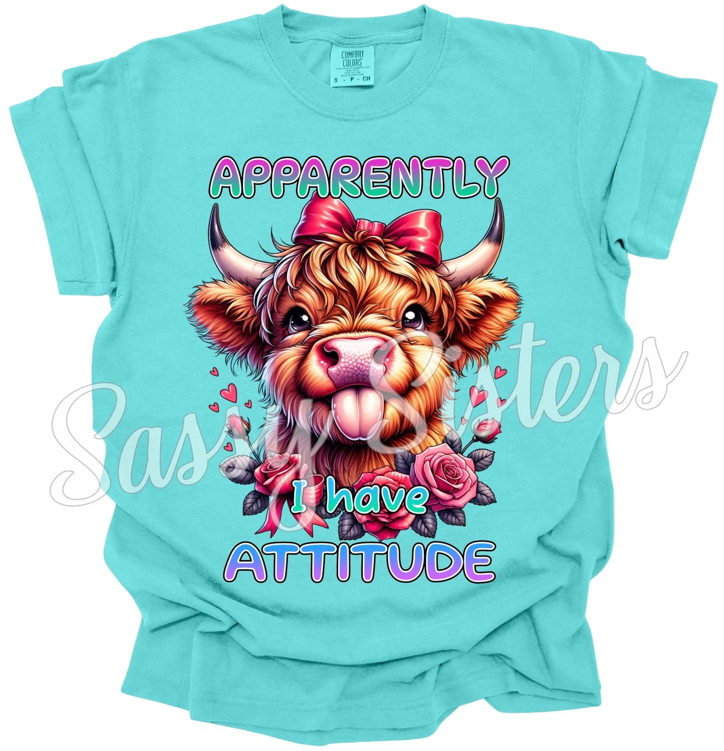 APPARENTLY I HAVE ATTITUDE HIGHLAND COW - TRANSFER