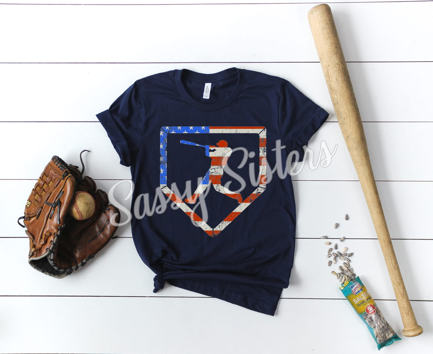 BASEBALL PLAYER FLAG PLATE - TRANSFER