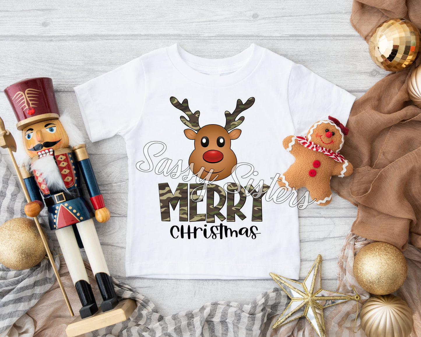 CAMO REINDEER MERRY CHRISTMAS - TRANSFER