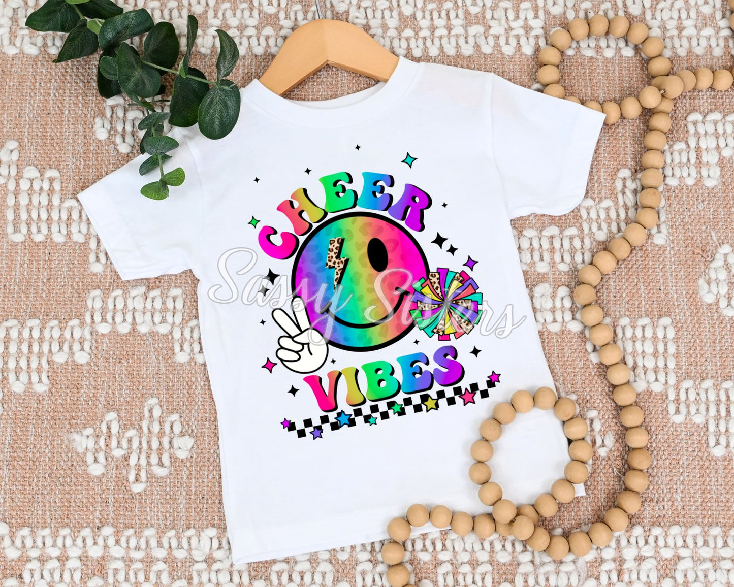 CHEER VIBES NEON CHEETAH SMILEY - TRANSFER