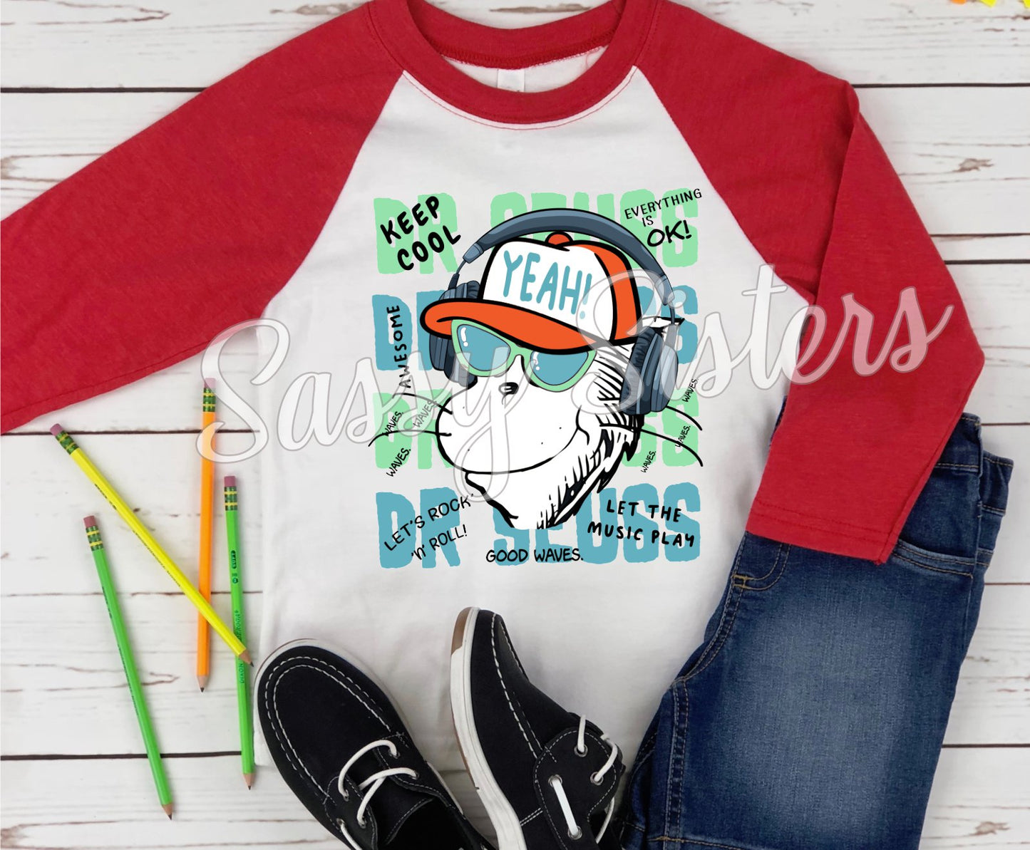 COOL GUY CAT IN THE HAT - TRANSFER