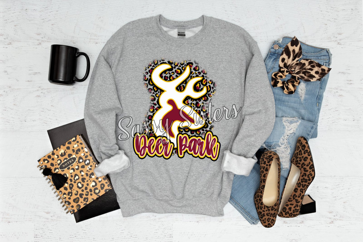 DEER HEAD LEOPARD BACKGROUND - TRANSFER