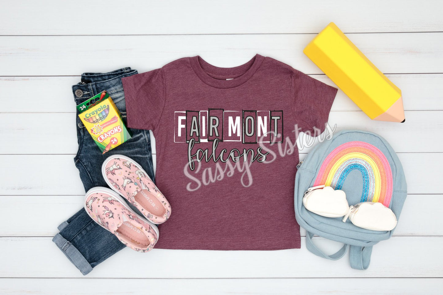 FAIRMONT FALCONS BOX FONT - TRANSFER