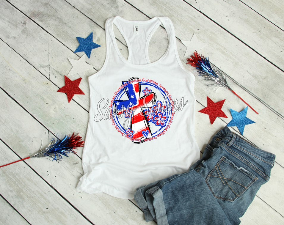 GOD BLESS AMERICA CROSS