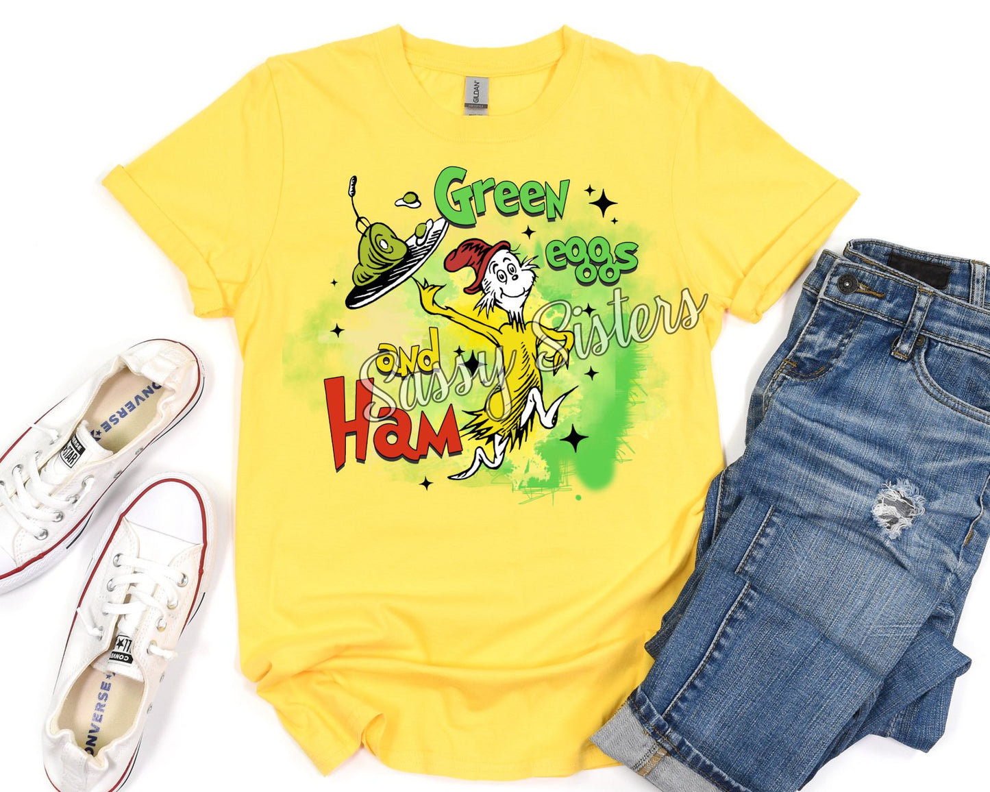 GREEN EGGS & HAM WATERCOLOR - TRANSFER