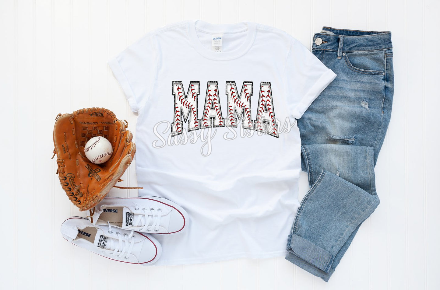 MAMA BASEBALL VARSITY ARCHED - TRANSFER