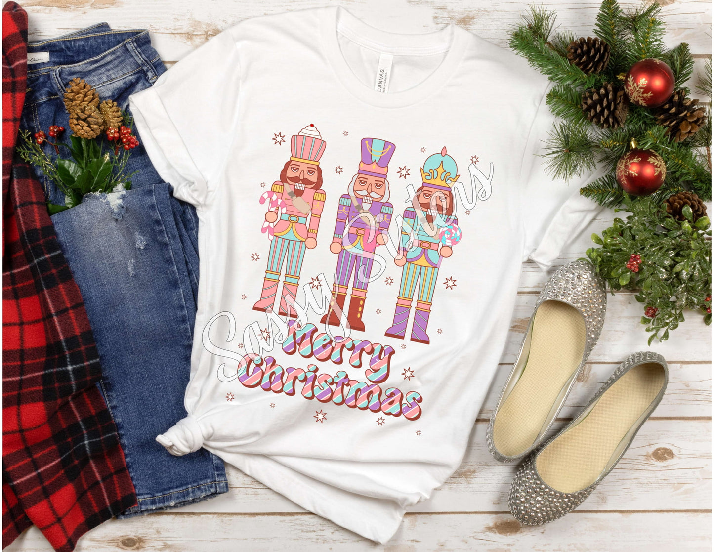 PASTEL NUTCRACKERS - MERRY CHRISTMAS - TRANSFER