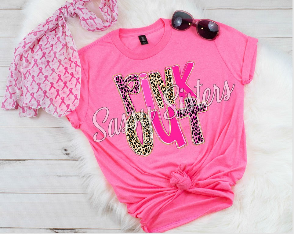 PINK OUT LEOPARD LETTERS