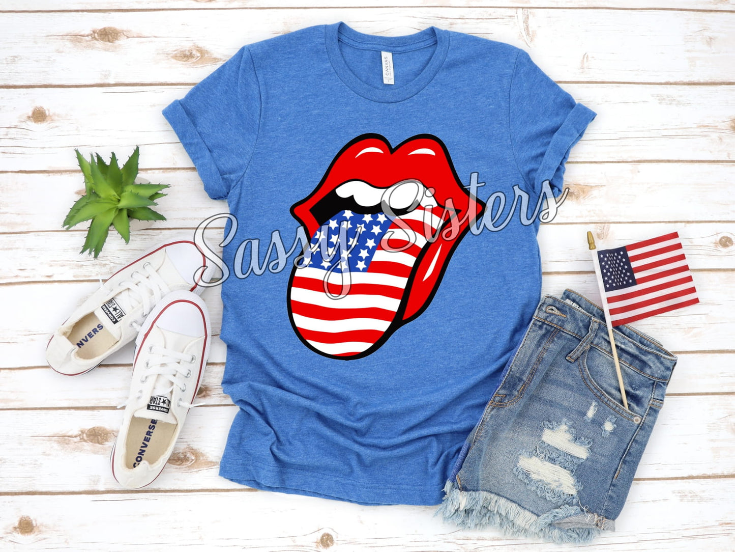 ROLLING STONES TONGUE - FLAG - TRANSFER