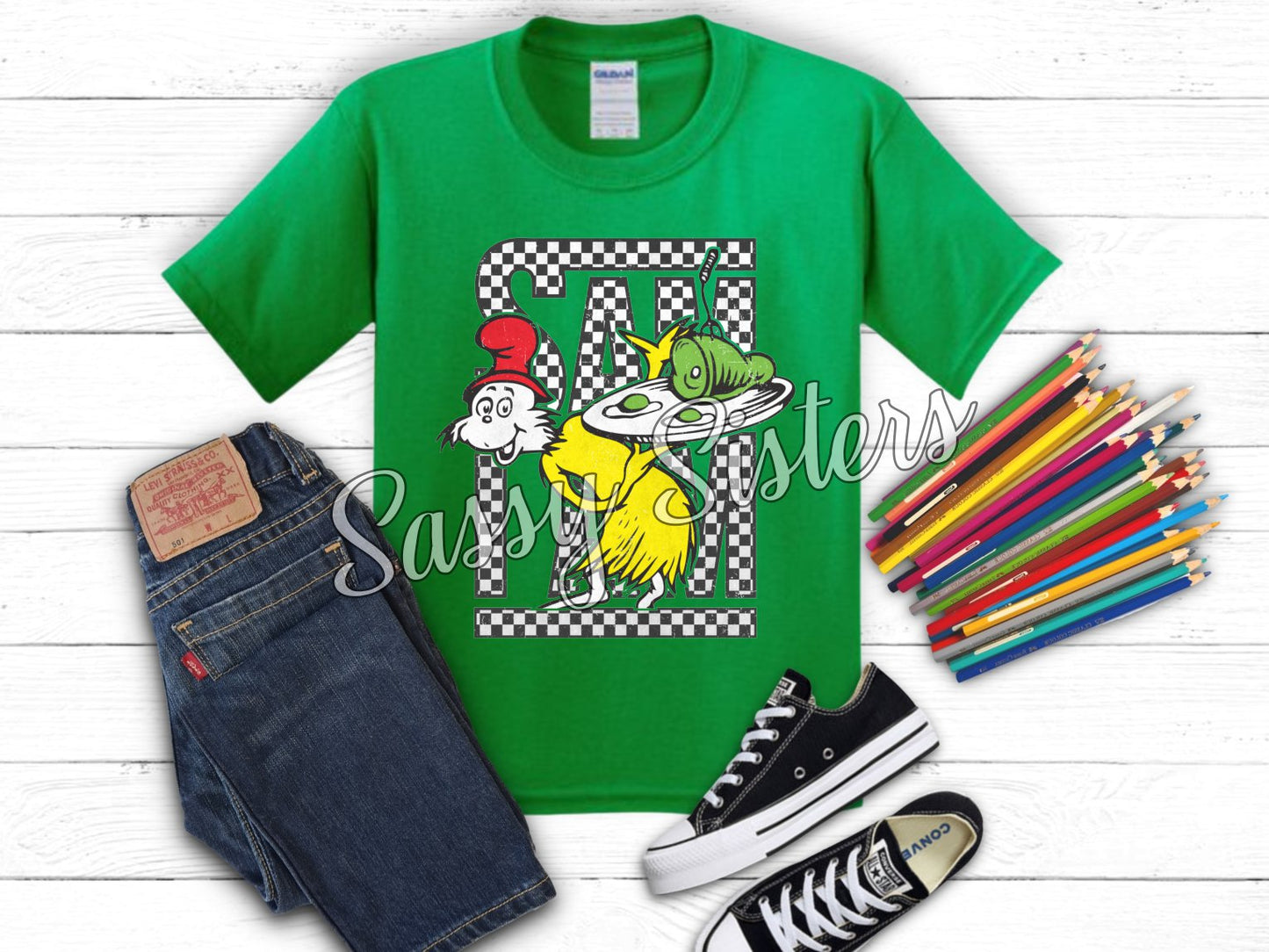 SAM I AM CHECKERED - TRANSFER