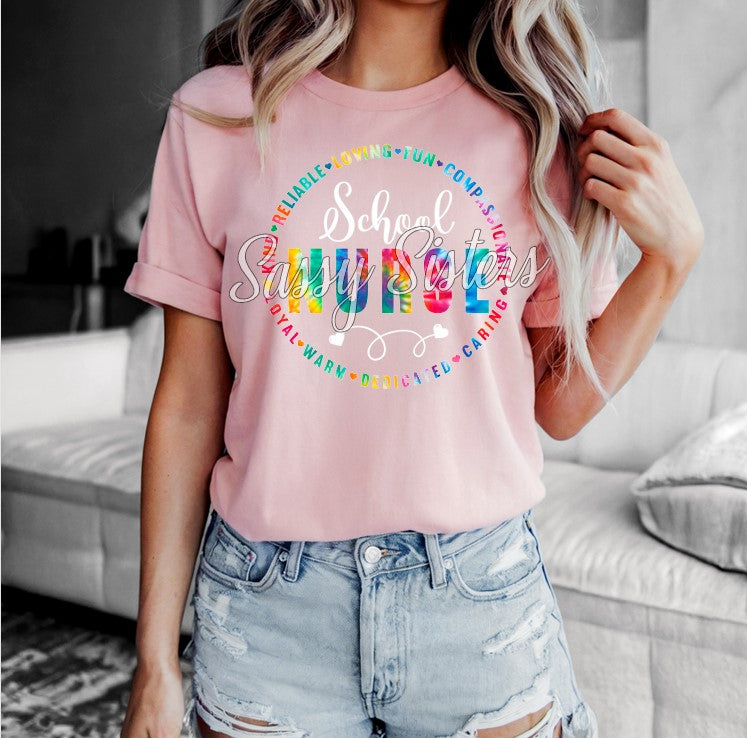 SCHOOL NURSE TIE DYE CIRCLE