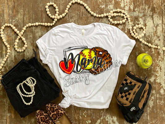 BASEBALL/SOFTBALL MAMA PLATE GLOVE - TRANSFER