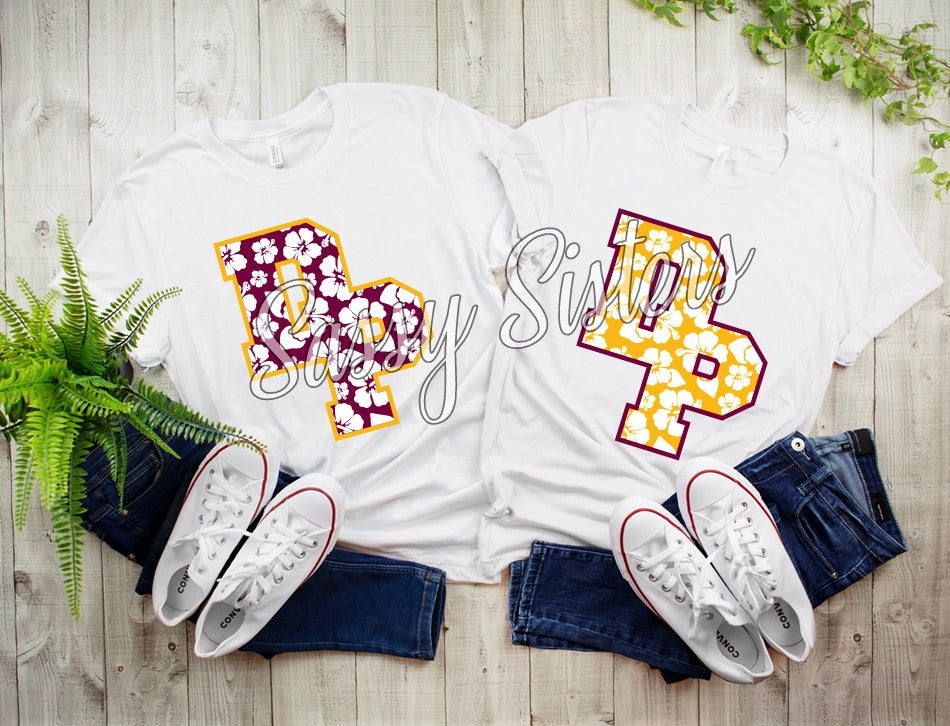 DP STACKED HAWAIIAN- PURPLE FLOWERS