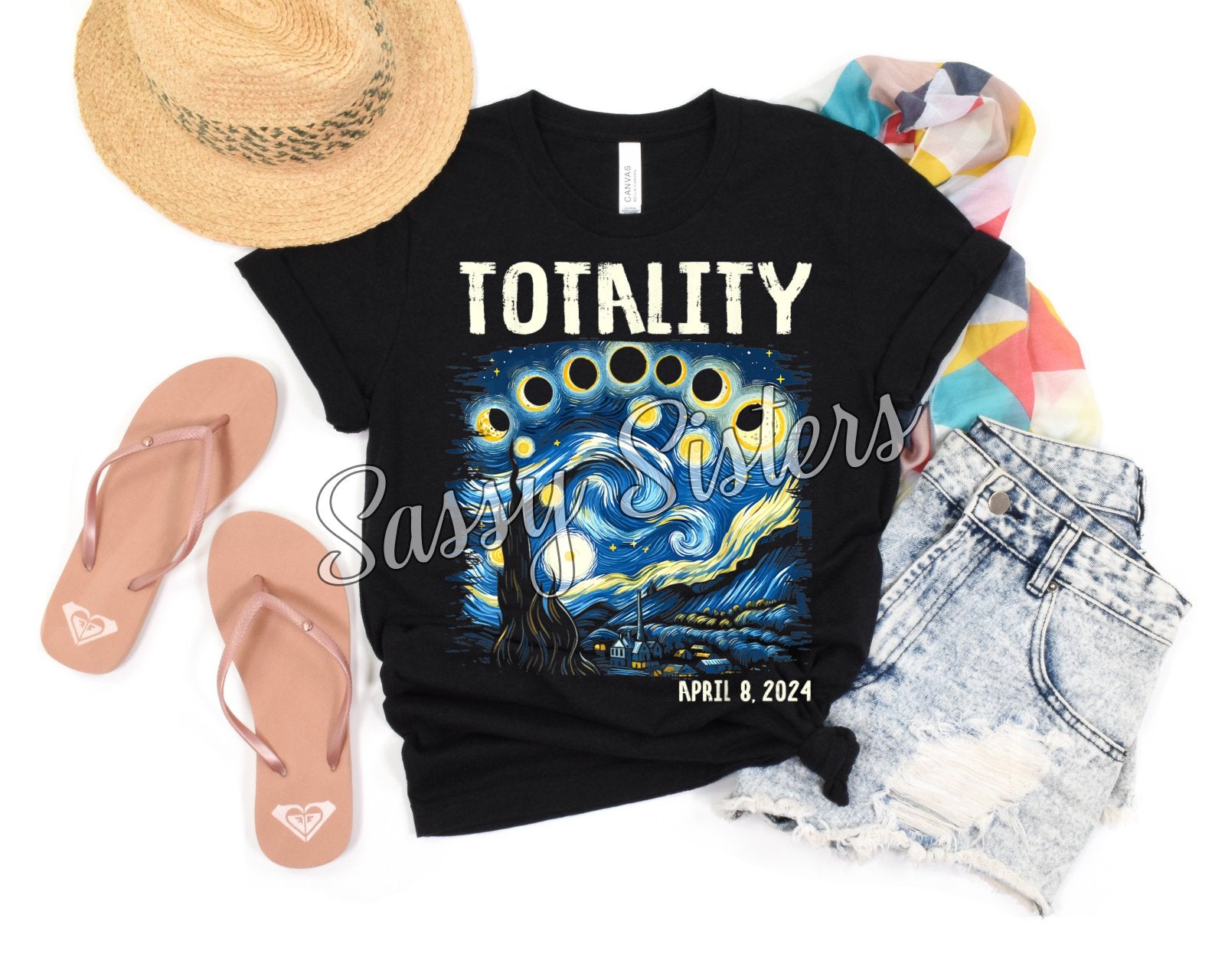 Totality Eclipse Starry Night Transfer Sassy Sisters