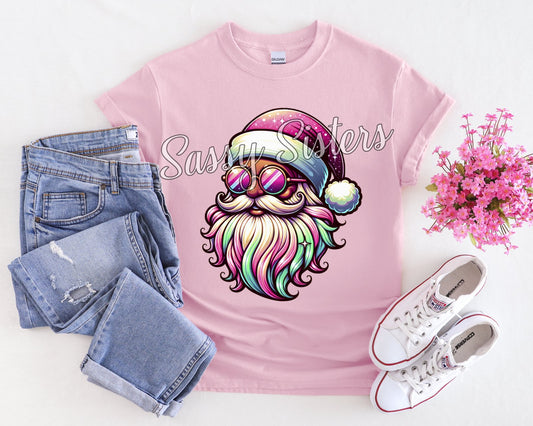 WATERCOLOR SANTA WITH SUNNIES - TRANSFER