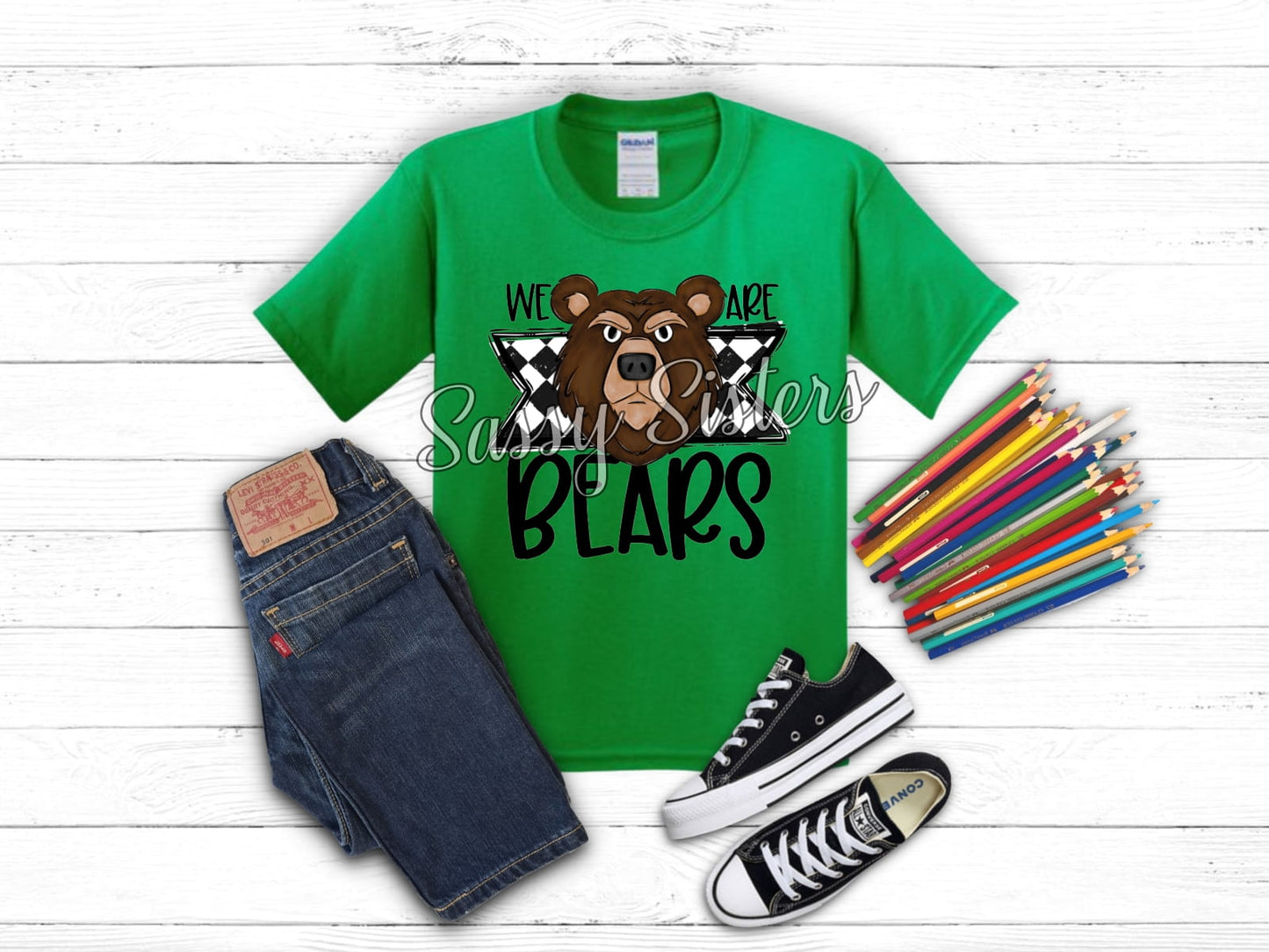 WE ARE BEARS CHECKERED BANNER - TRANSFER