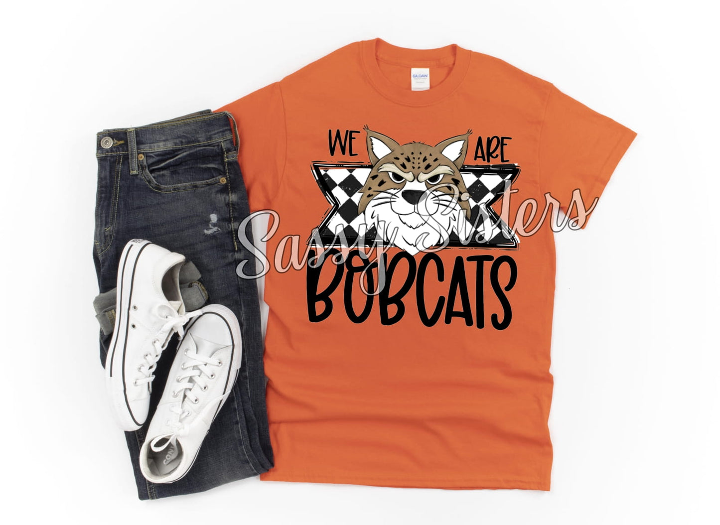 WE ARE BOBCATS CHECKERED BANNER - TRANSFER