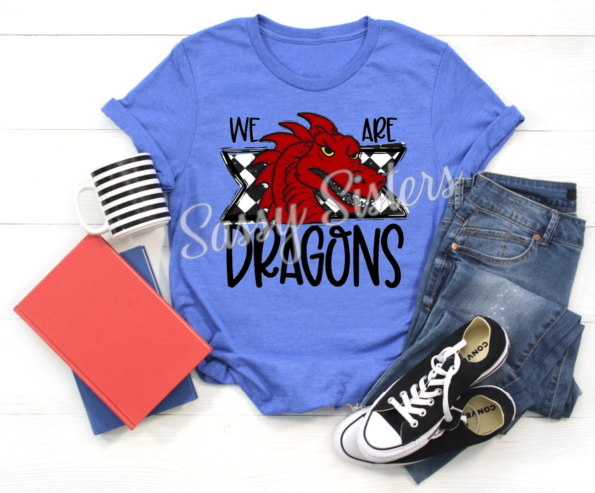 WE ARE DRAGONS CHECKERED BANNER - TRANSFER