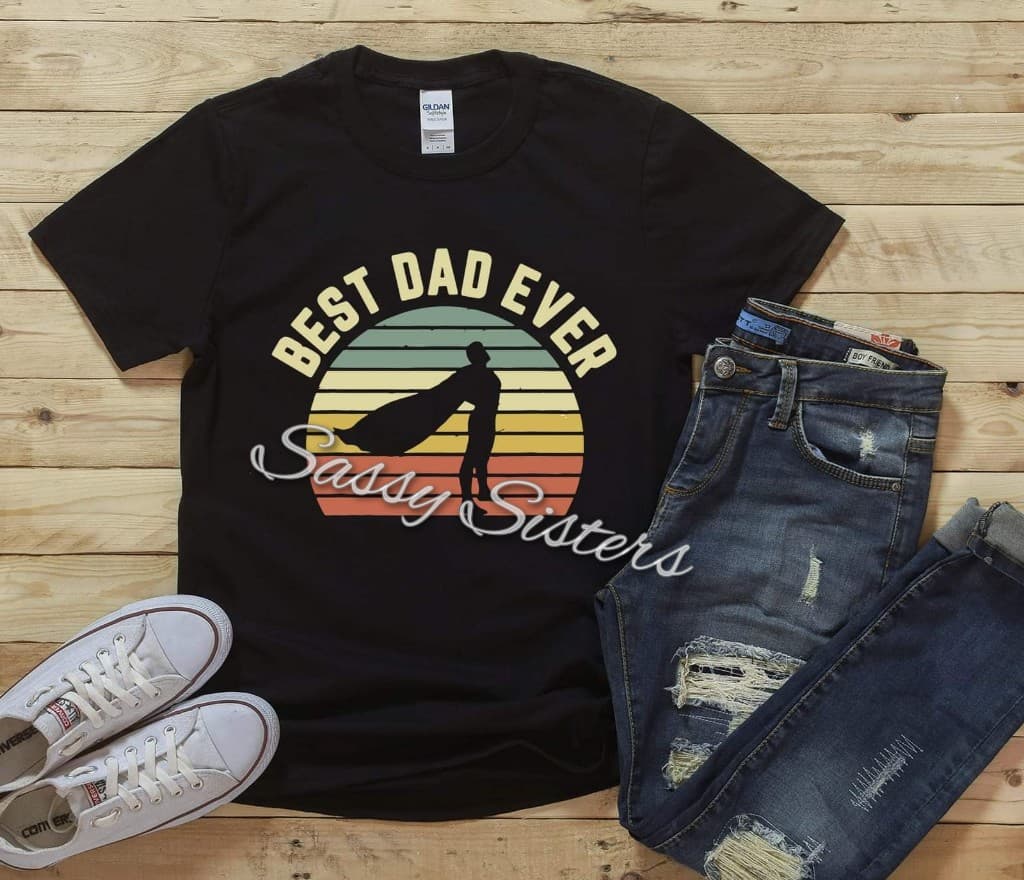 BEST DAD EVER SUPERHERO CIRCLE - TRANSFER