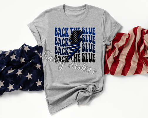 BACK THE BLUE LIGHTNING BOLT