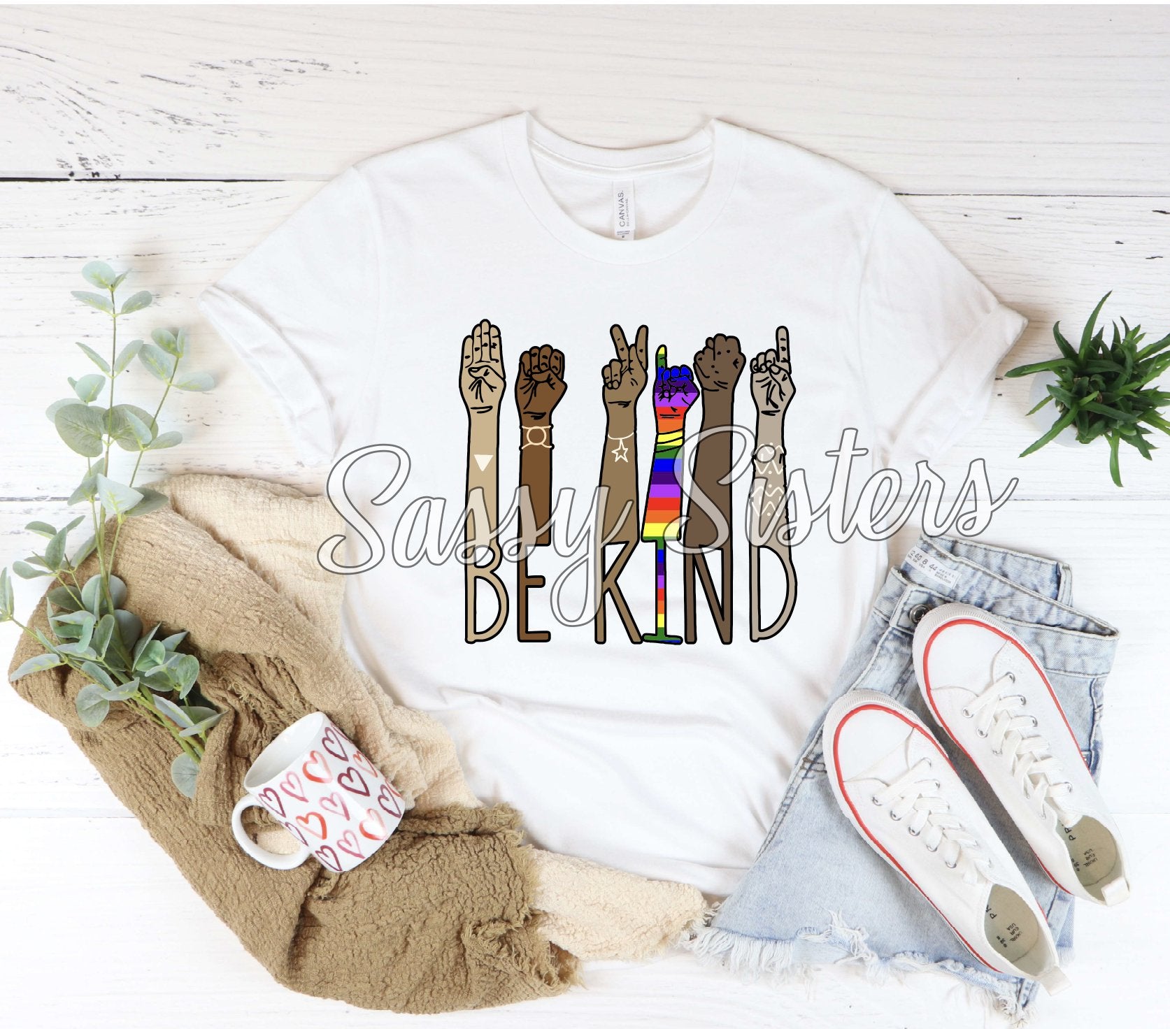 Be Kind Sign Language Pride Transfer Sassy Sisters