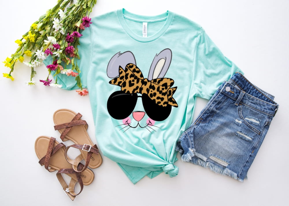 GIRL BUNNY WITH SUNGLASSES - TRANSFER