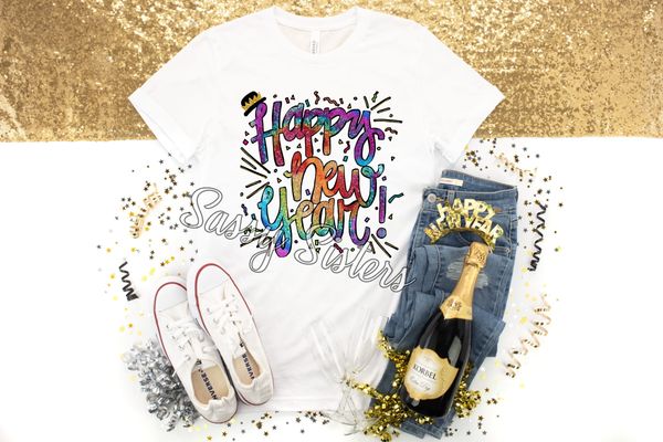 HAPPY NEW YEAR COLORFUL RAINBOW