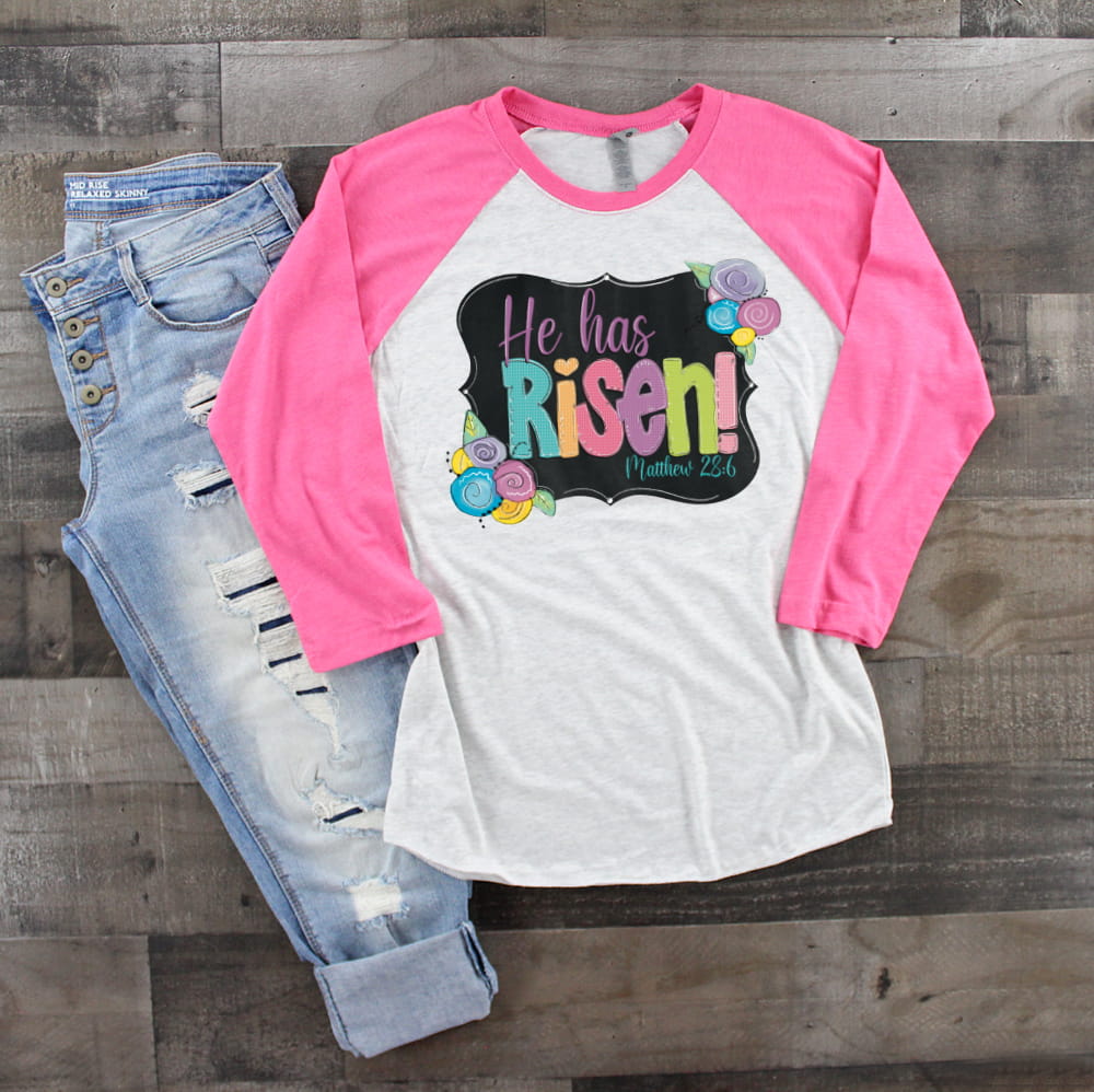 HE HAS RISEN CHALKBOARD - TRANSFER