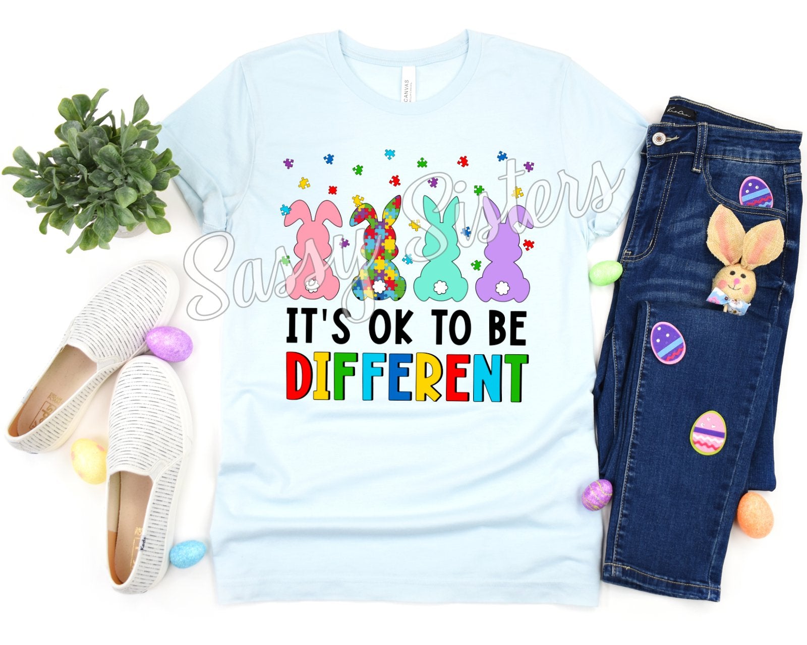 Its Ok To Be Different Bunnies Transfer Sassy Sisters