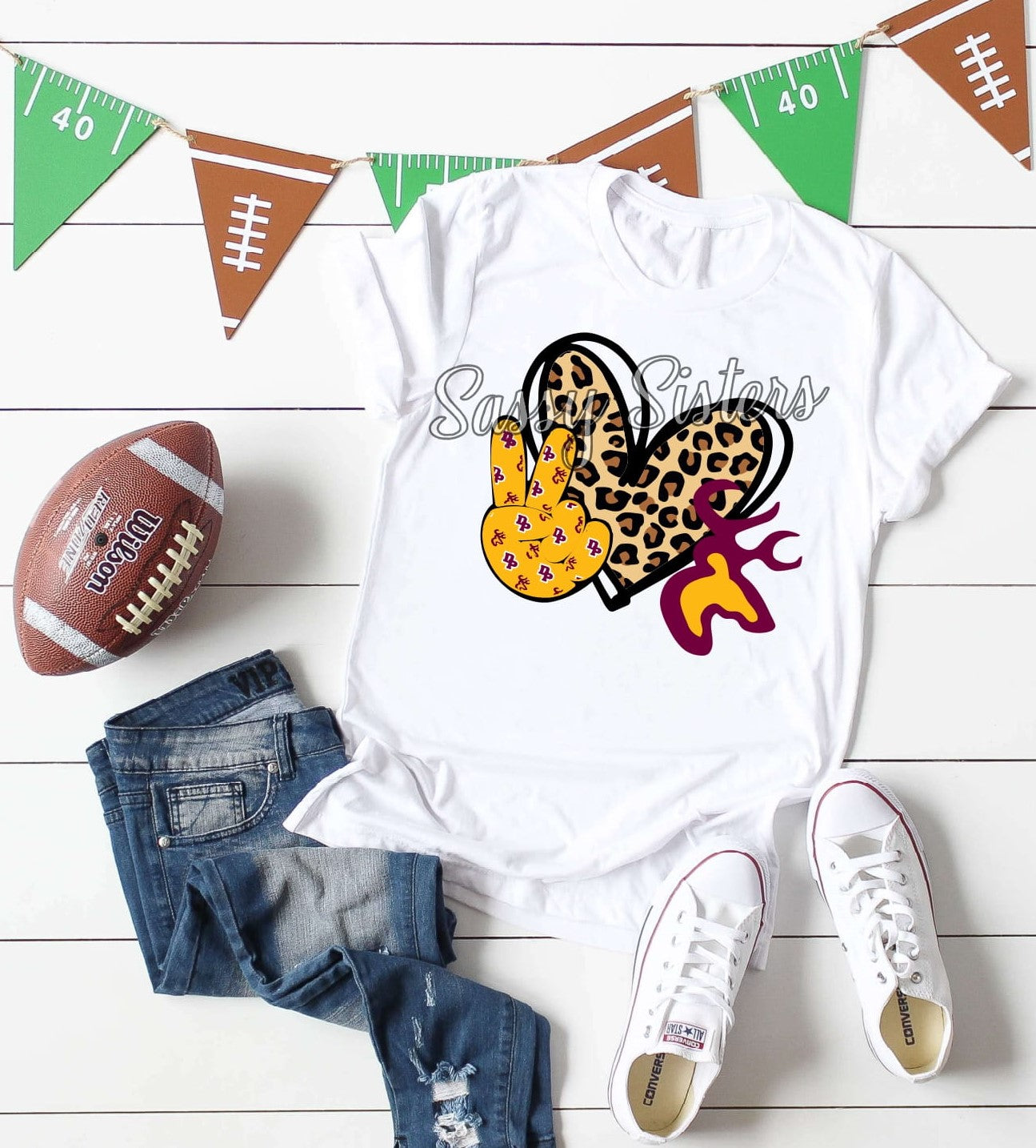 PEACE LOVE DEER HEAD - TRANSFER