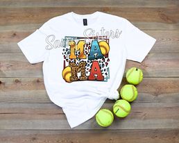 SOFTBALL MAMA CHEETAH STACKED - TRANSFER