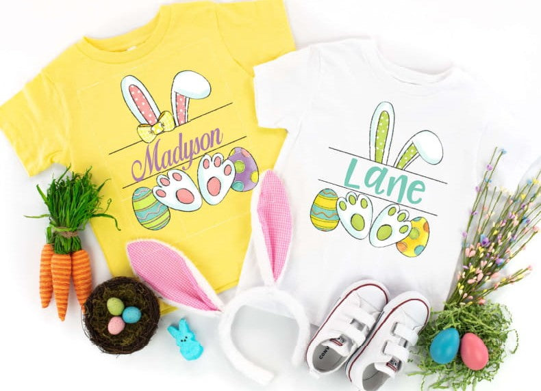 SPLIT WATER COLOR BUNNY - TRANSFER