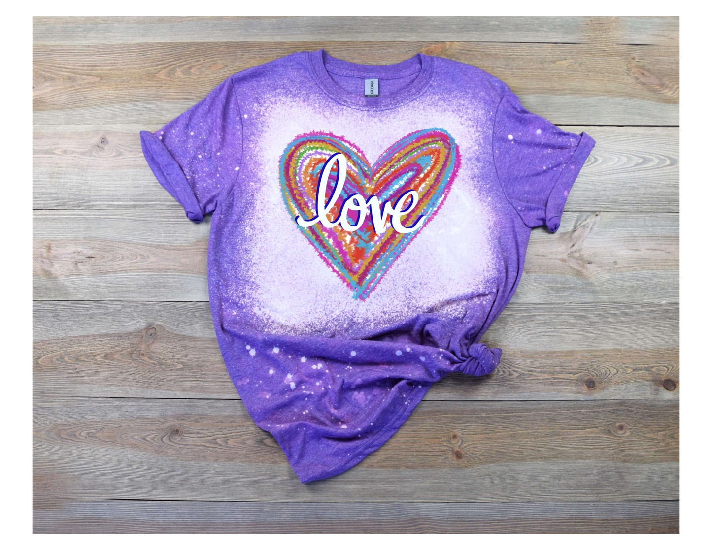 TIE DYE HEART - TRANSFER