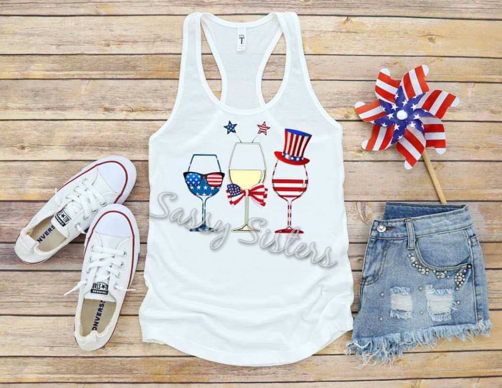 WINE GLASSES - FLAG - TRANSFER