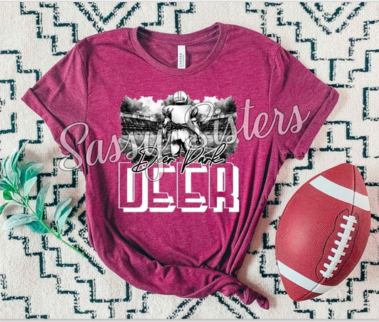 DEER FOOTBALL PLAYER BLACK AND WHITE