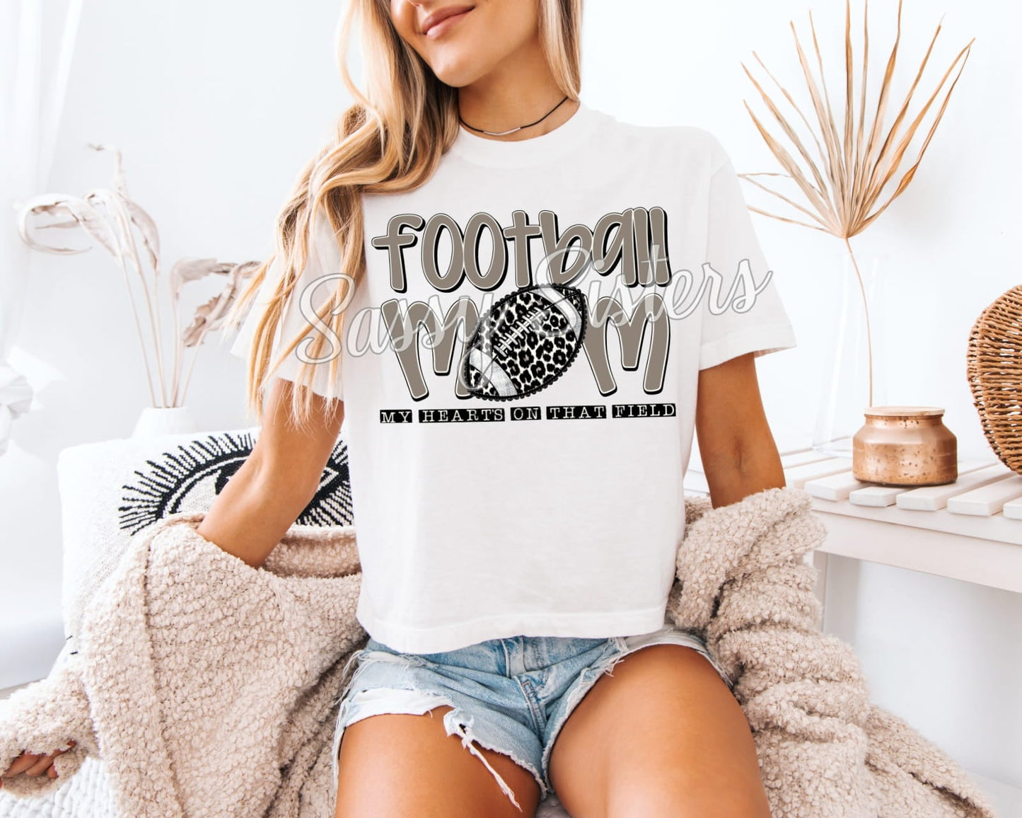 FOOTBALL MOM CHEETAH MY HEART IS ON THAT FIELD