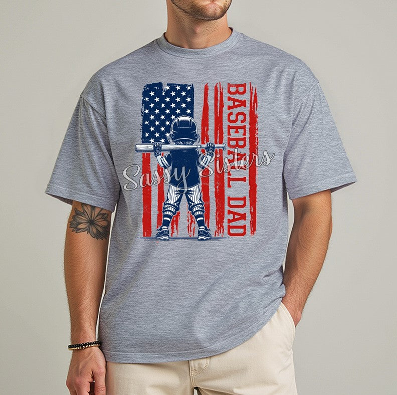 BASEBALL DAD DISTRESSED FLAG