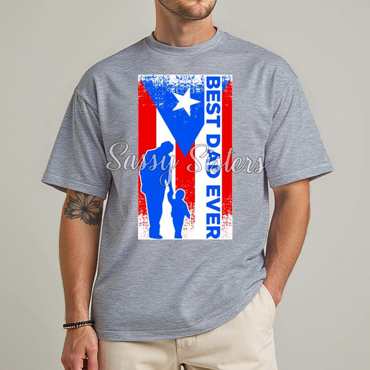 BEST DAD EVER PUERTO RICAN FLAG
