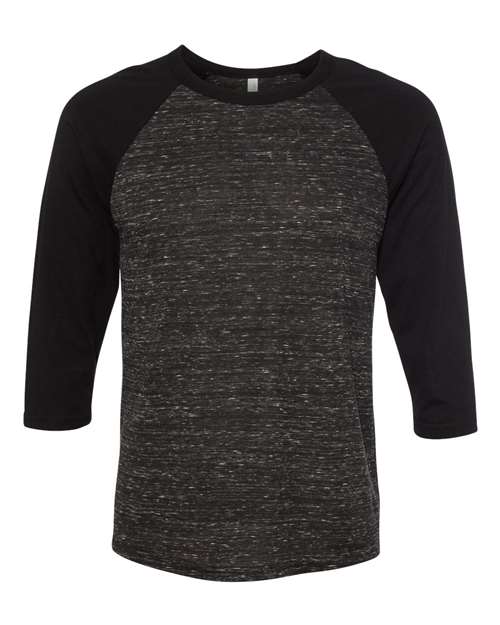 BELLA CANVAS RAGLAN - BLACK MARBLE/BLACK