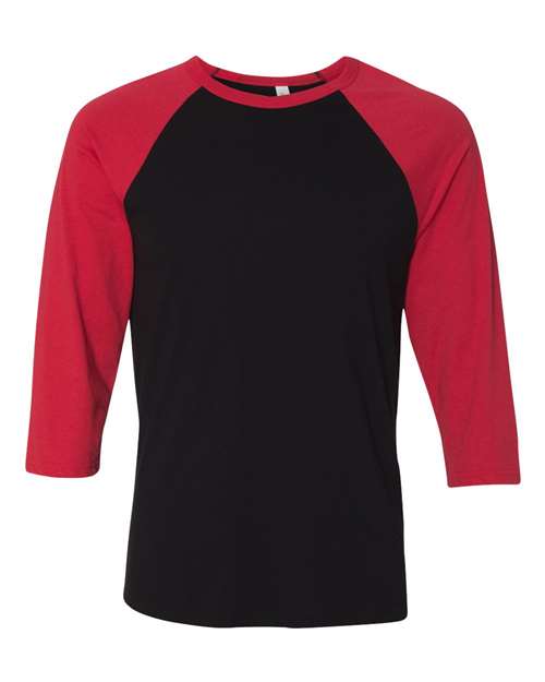 BELLA CANVAS RAGLAN - BLACK/RED