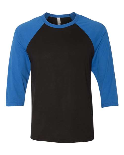 BELLA CANVAS RAGLAN - BLACK/TRUE ROYAL