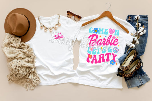 COME ON BARBIE BLUE AND PINK - BACK AND POCKET TRANSFER