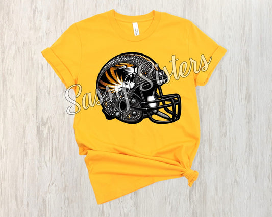 DEER PARK TIGERS FAUX RHINESTONE HELMET - TRANSFER