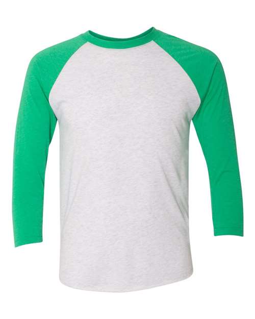 NEXT LEVEL RAGLAN - Envy Sleeves/ Heather White Body