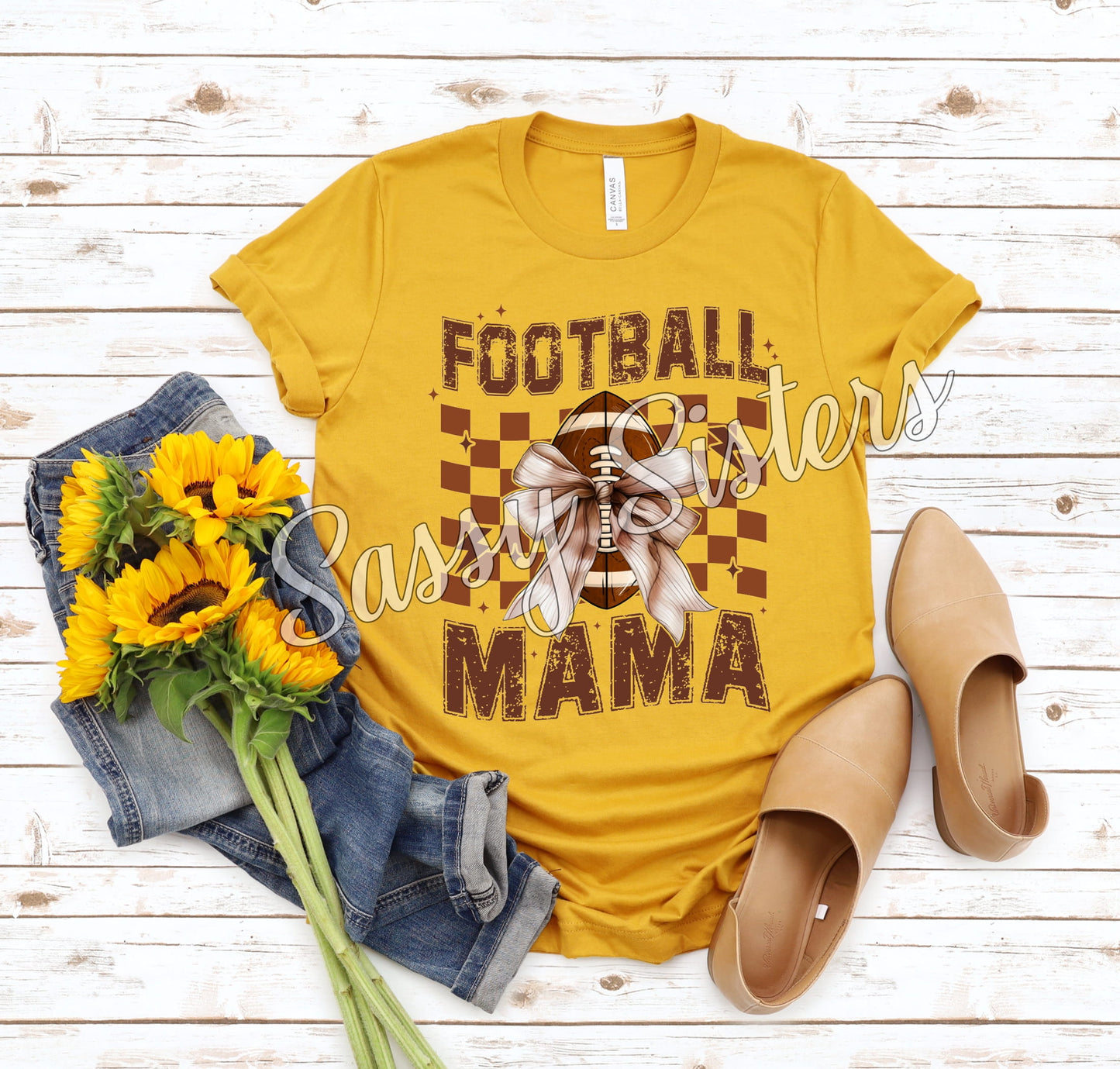 FOOTBALL MAMA COQUETTE BOW - TRANSFER