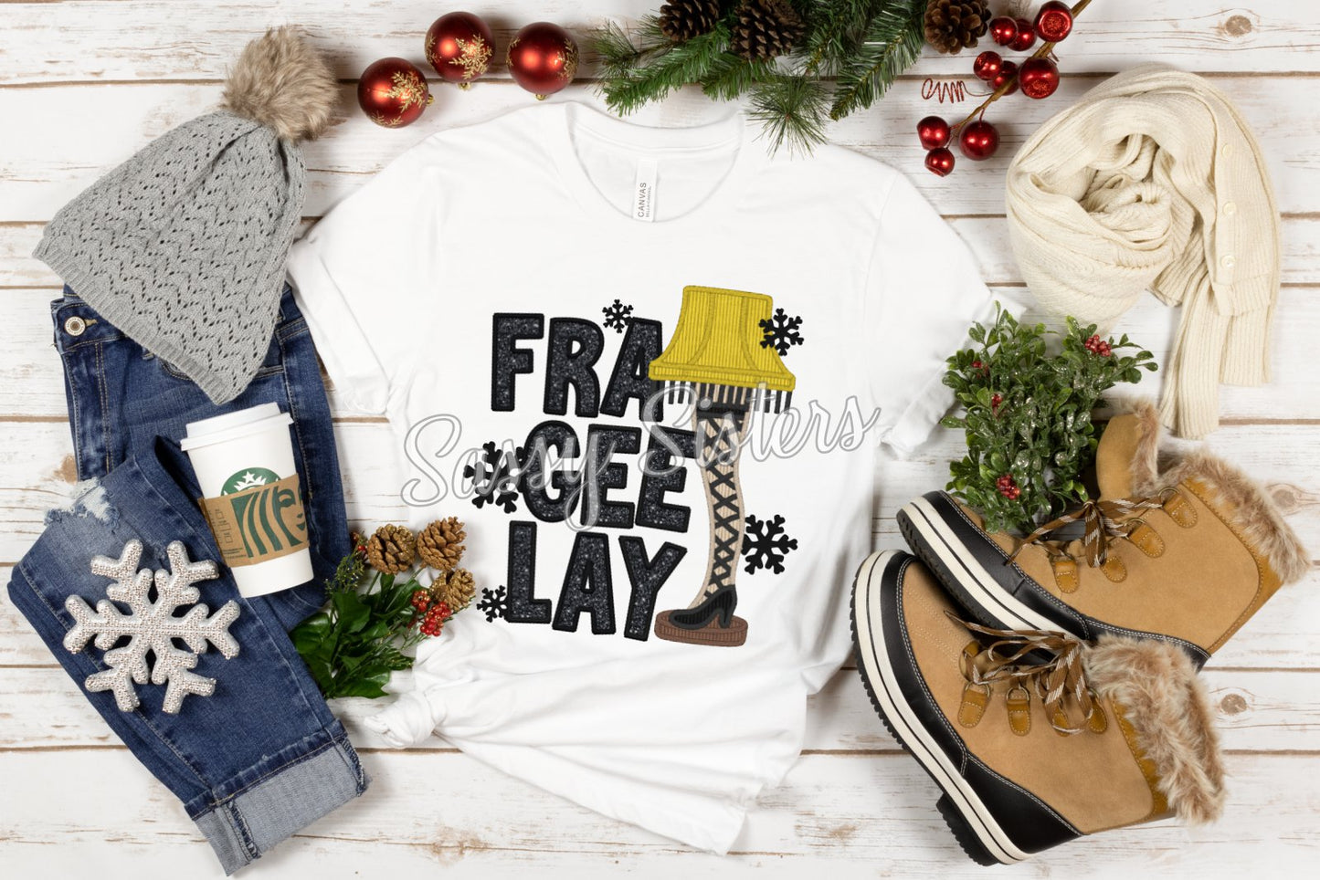 FRA GEE LAY LEG LAMP FAUX EMBROIDERY - TRANSFER