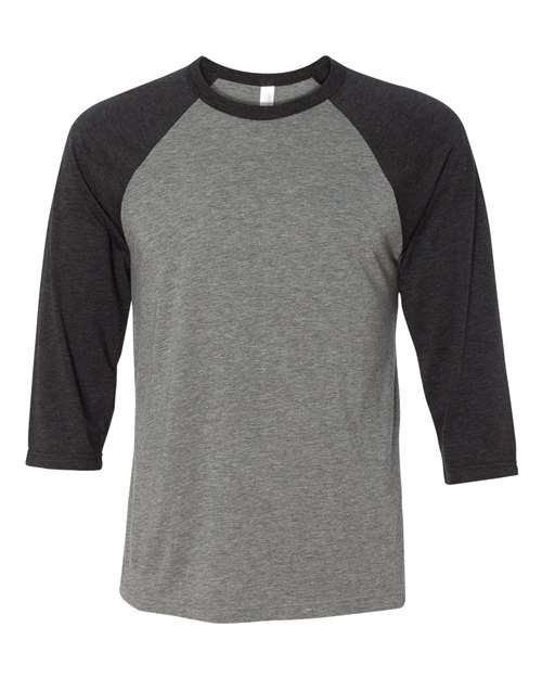 BELLA CANVAS RAGLAN - GREY/CHARCOAL BLACK