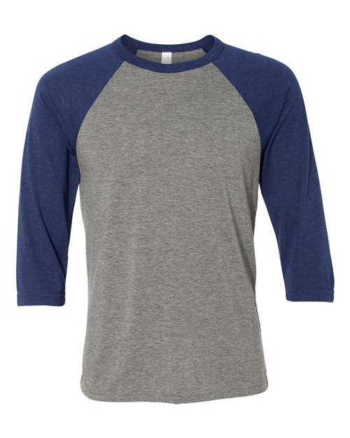 BELLA CANVAS RAGLAN - GREY/NAVY TRIBLEND