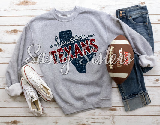 TEXANS FAUX EMBROIDERY TEXAS - TRANSFER