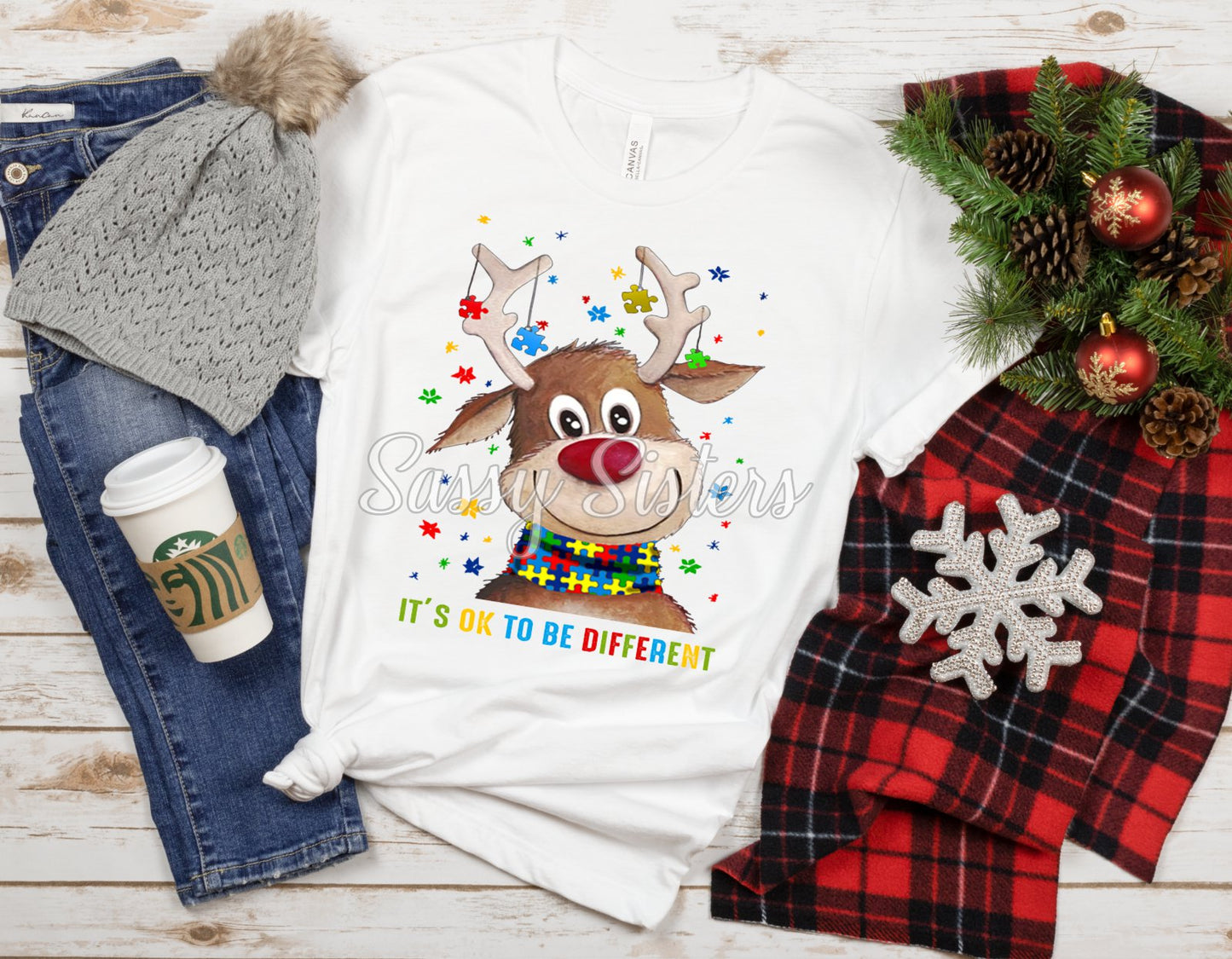 IT'S OK TO BE DIFFERENT - AUTISM REINDEER - TRANSFER